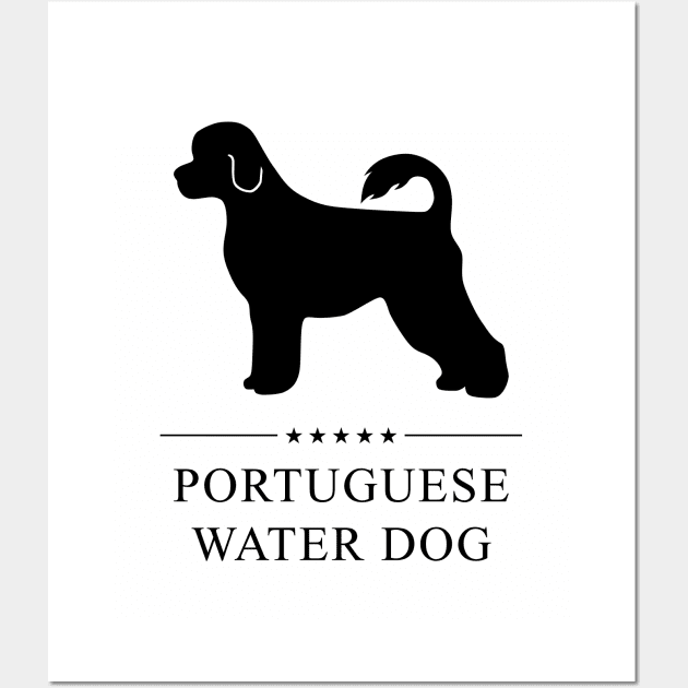 Portuguese Water Dog Black Silhouette Wall Art by millersye